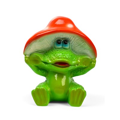 Садовая фигура из гипса «Лягушка улыбка под мухомором», 27.5×12×23.5 см