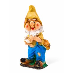 Садовая фигура из гипса «Гном с книгой», 30×28×70 см