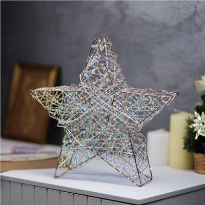 Фигура световая «Звезда плетенная», 30×30×7 см, 30 LED, батарейки ААх3 (не в комплекте), свечение тёплое белое