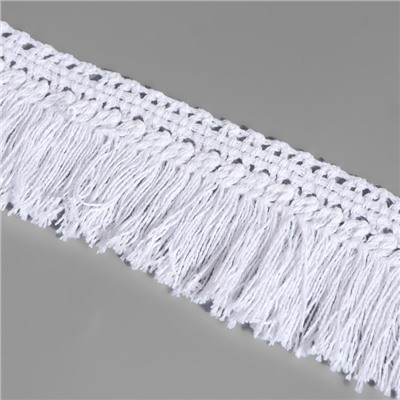 Тесьма декоративная «Бахрома», 35 мм, 10±1 м, белая