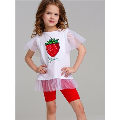 Комплект трикотажный для девочек: фуфайка (футболка), брюки (легинсы)