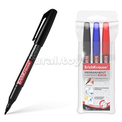 Набор из 3 перманентных маркеров P-70, цвет чернил: черный, синий, красный