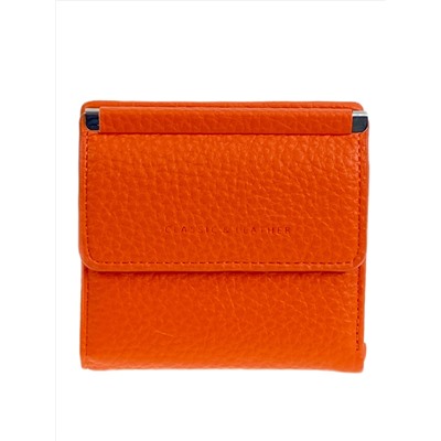 Женский кошелёк  из натуральной кожи, цвет оранжевый