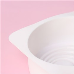 Форма для муссовых десертов и выпечки Доляна «Рябь», силикон, 18×18 см, внутренний размер 16×6.5 см, цвет белый