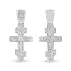Крест из серебра родированный 925 пробы К3-436р