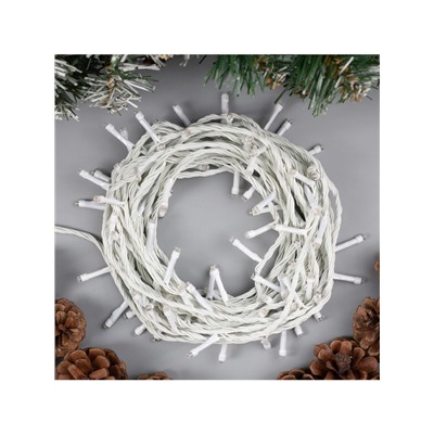 Гирлянда «Нить» 10 м, IP20, белая нить, 100 LED, 8 режимов, 220 В, свечение красное