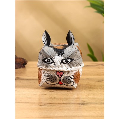 Корзинка «Кот», 8×8×13 см, бамбук