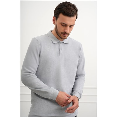 Мужской базовый лонгслив-поло Happyfox