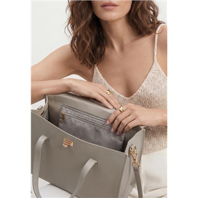 Классическая женская сумка, цвет светло-серый