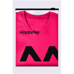 Женская футболка оверсайз с V-вырезом Happyfox