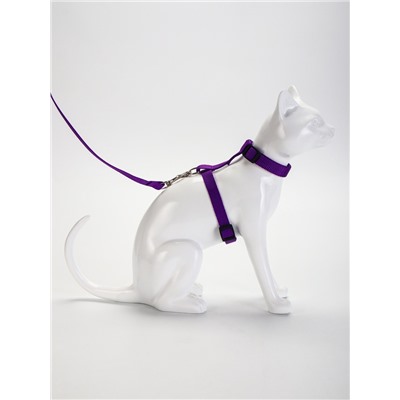 Комплект для кошек, ширина 1.5 см, ОШ 16.5-27 см, ОГ 21-35 см, поводок 120 см, фиолетовый
