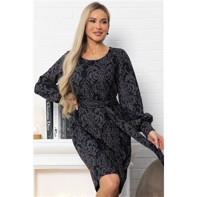 Платье Шарли (черно-коричневое) П14861-18М