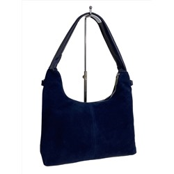 Женская сумка из натуральной замши и искусственной кожи, цвет синий