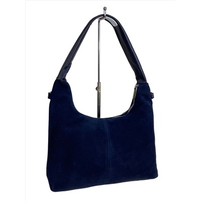 Женская сумка из натуральной замши и искусственной кожи, цвет синий
