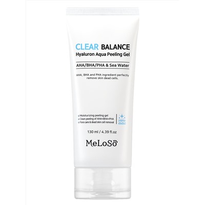 Dr.MeLoSo Пилинг-гель для лица с AHA/BHA/PHA кислотами и морской водой / Clear Balance Hyaluron Aqua Peeling Gel, 130 мл