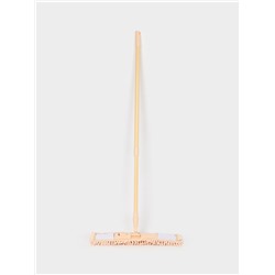 Швабра для мытья пола плоская Доляна, телескопическая ручка, насадка букля, 43×14×124 см