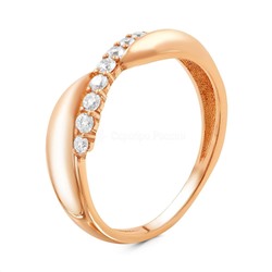 Кольцо из золочёного серебра с фианитами 925 пробы К-2077-З