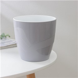 Кашпо для цветов со вставкой «Грация», 2 л, цвет серый