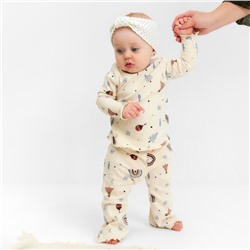 Костюм детский (джемпер и брюки) «Крошка Я. Новогодние игрушки», рост 68-74 см