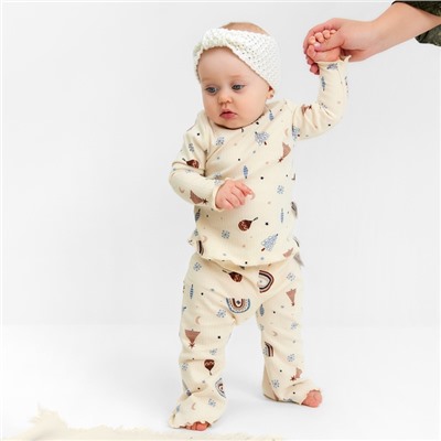 Костюм детский (джемпер и брюки) «Крошка Я. Новогодние игрушки», рост 68-74 см