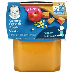 Gerber, Squash Apple Corn, Sitter, 2 Pack, 4 oz (113 g) Each
