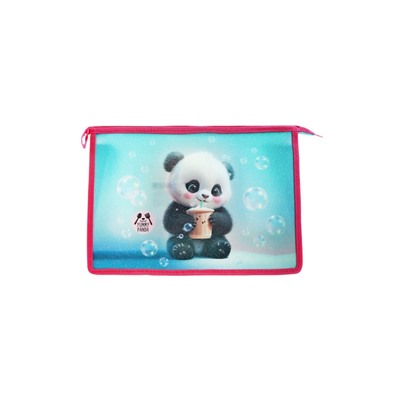 Папка для тетрадей А4, 330×230×100 мм, deVENTE Yummy Panda, молния сверху, пластиковая, для девочки