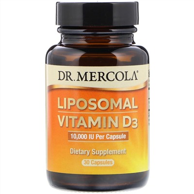 Dr. Mercola, Липосомальный витамин D3, 10 000 МЕ, 30 капсул