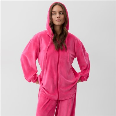 Костюм женский (толстовка, брюки) KAFTAN Plushy, размер 40-42, фуксия