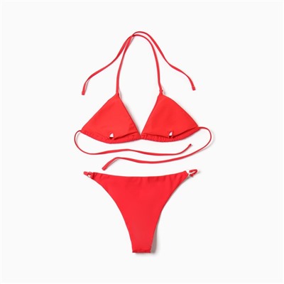 Купальник раздельный с блестящими вставками женский MINAKU, красный, размер 42