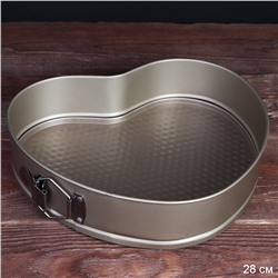 Форма для выпечки Сердце с клипсой 28 см ШТУЧНО / T49/ светлое покрытие