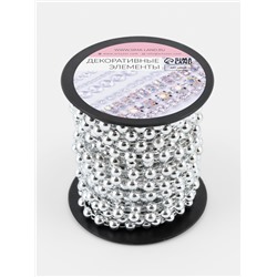 Бусы на нитях, плоские, 6 мм, 9±1 м, цвет серебряный