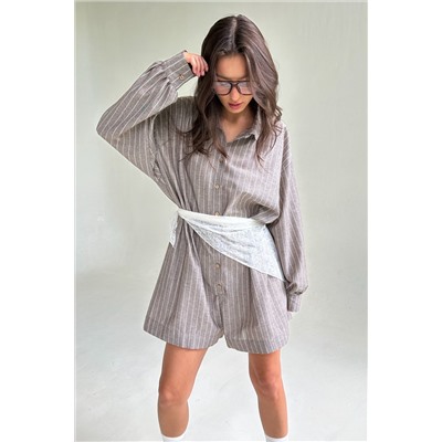 Комбинезон  MIX091/04/Кофе, белый