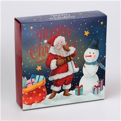 Коробка под 9 конфет новогодняя «Ёлочка, гори!», 13.5×13.5×3.5 см