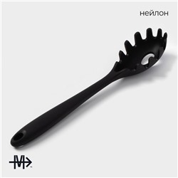 Ложка для спагетти Magistro Black, нейлон, 29×6 см, чёрная