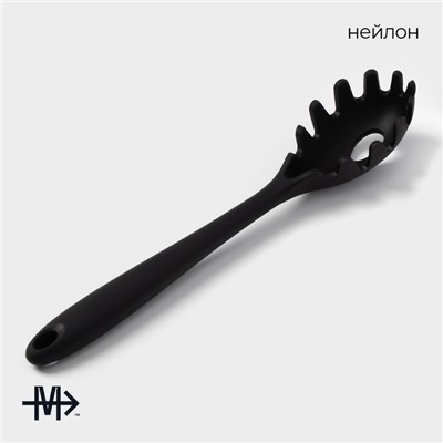 Ложка для спагетти Magistro Black, нейлон, 29×6 см, чёрная