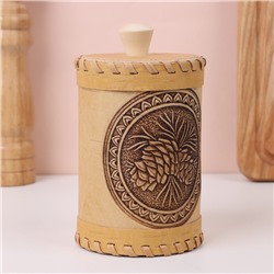 Туес «Шишки», 8×8×10 см, береста