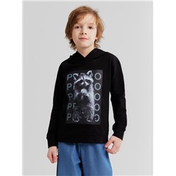 Толстовка детская MINAKU: Exclusive print, чёрная, рост 128 см