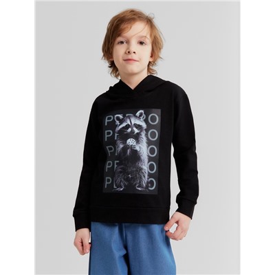 Толстовка детская MINAKU: Exclusive print, чёрная, рост 128 см
