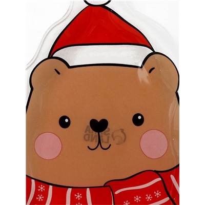 Тарелка новогодняя плоская «Медведь», 13.8×20.5 см