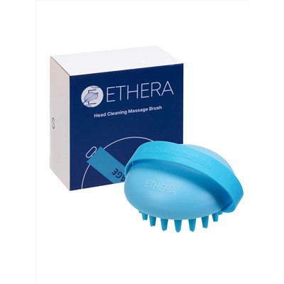 ETHERA Массажная силиконовая щётка для мытья головы, синий 25244