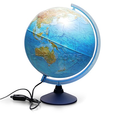 Интерактивный глобус Земли физико-политический рельефный 320мм с подсветкой