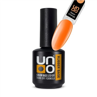 Uno Камуфлирующее базовое покрытие для гель-лака / Rubber Color Base Gel, Neon Orange, 12 г 20452