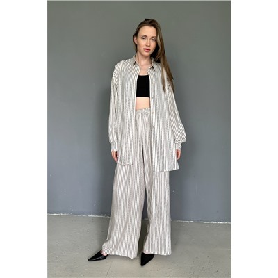 Костюм женский  SET065/09/Молочный, черный