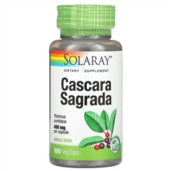 Solaray, Cascara Sagrada, 450 mg, 100 Vegetarian Capsules