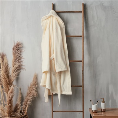 Халат махровый мужской SL HOME: Basic «Айвори», размер M, хлопок 100%, молочный