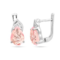 Серьги из серебра морганит, Виолет