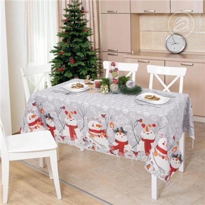 Скатерть рогожка "Снеговик"