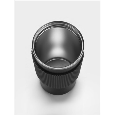 Термокружка, 450 мл, сохраняет тепло 6 ч, 7.5×18 см, вакуумная, нержавеющая сталь, чёрная