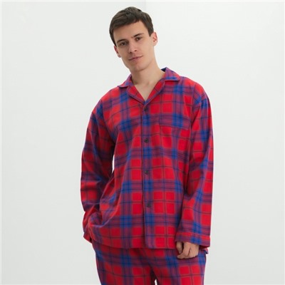 Пижама мужская из фланели (рубашка и брюки) KAFTAN, размер 54