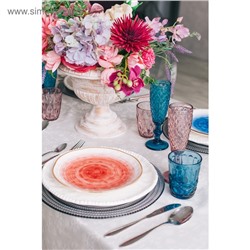 Тарелка Доляна «Космос», d=21.2 см, фарфор, белая, красная